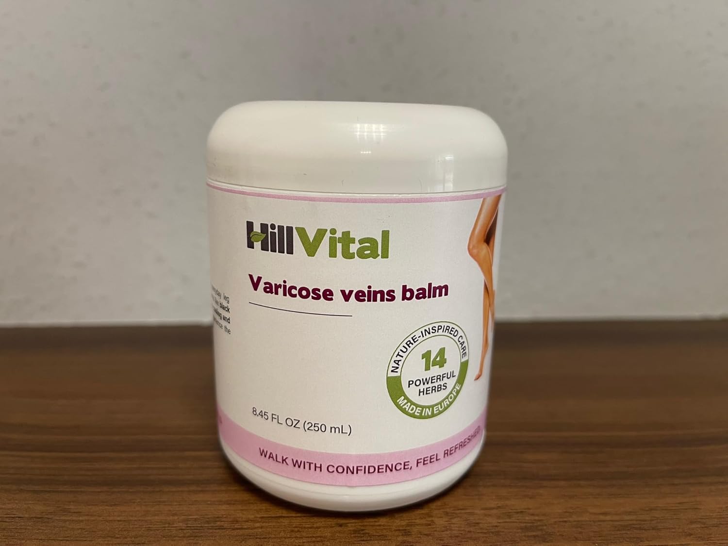 HillVital Herbal Leg Care Balm with Horse Chestnut – Lightweight Botanical Cream for Daily Skin Care & Massage, Non-Greasy Formula for Legs & Body, 250 ml