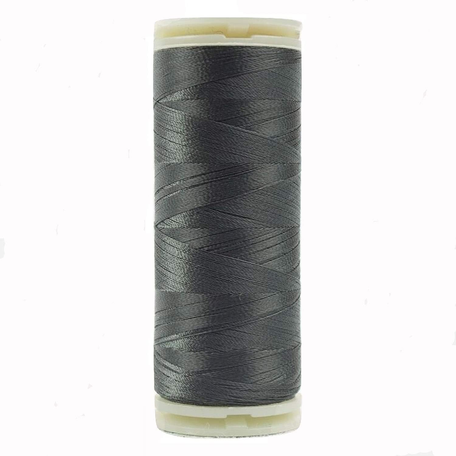 WonderFil, Specialty Threads, InvisaFil, 2-Ply Cottonized Soft Polyester, Silk-Like Thread for Fine Sewing, 100wt - Dark Grey, 400m