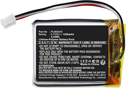 Miniatura 3 de Synergy Digital Batería para monitor de bebé, compatible con monitor de video Axvue 140 Baby Monitor, (Li-Pol, 3.7V, 1200 mAh), ultra alta