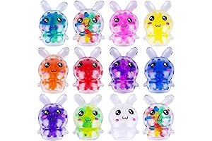 Exun 12 Pcs Easter Bunny Mini Squeeze Balls