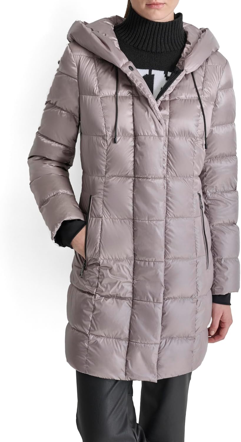DKNY womens Hooded Down-filled Long Puffer - Image 2