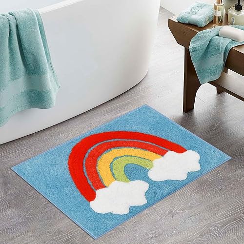 Miniatura 7 de Alfombras de baño de 24 x 17 pulgadas, antideslizantes, suaves y absorbentes, lavables y secas a máquina, tapetes para baño, bañera, ducha y baño,