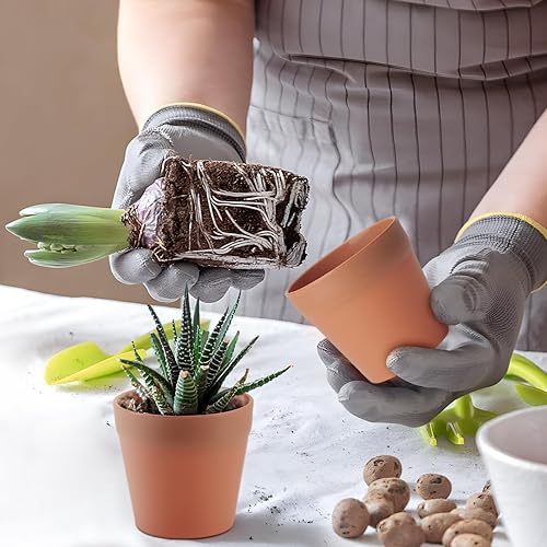 Miniatura 6 de FAMILY 20 macetas pequeñas de resina de 3 pulgadas, macetas de vivero para suculentas con agujeros de drenaje, 20 macetas de resina para plantas de
