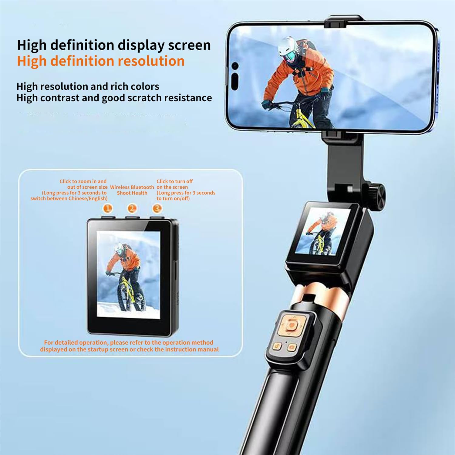 2025 Phone Vlog Selfie Monitor Screen for iPhone Samsung,Phone Rear Camera Mirror with Selfie Fill Light Tripod for Selfie Vlog Live Stream TikTok