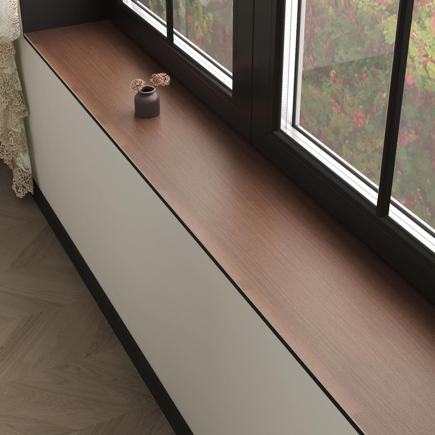 Absorbent Window Sill Mat Light Wood Grain, Non-Slip Window Sill Cover ...