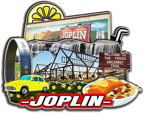 Joplin - Imán de madera para nevera, diseño de Missouri, Estados Unidos, 3D, para viajes, coleccionables, recuerdos, decoración hecha a mano, 2