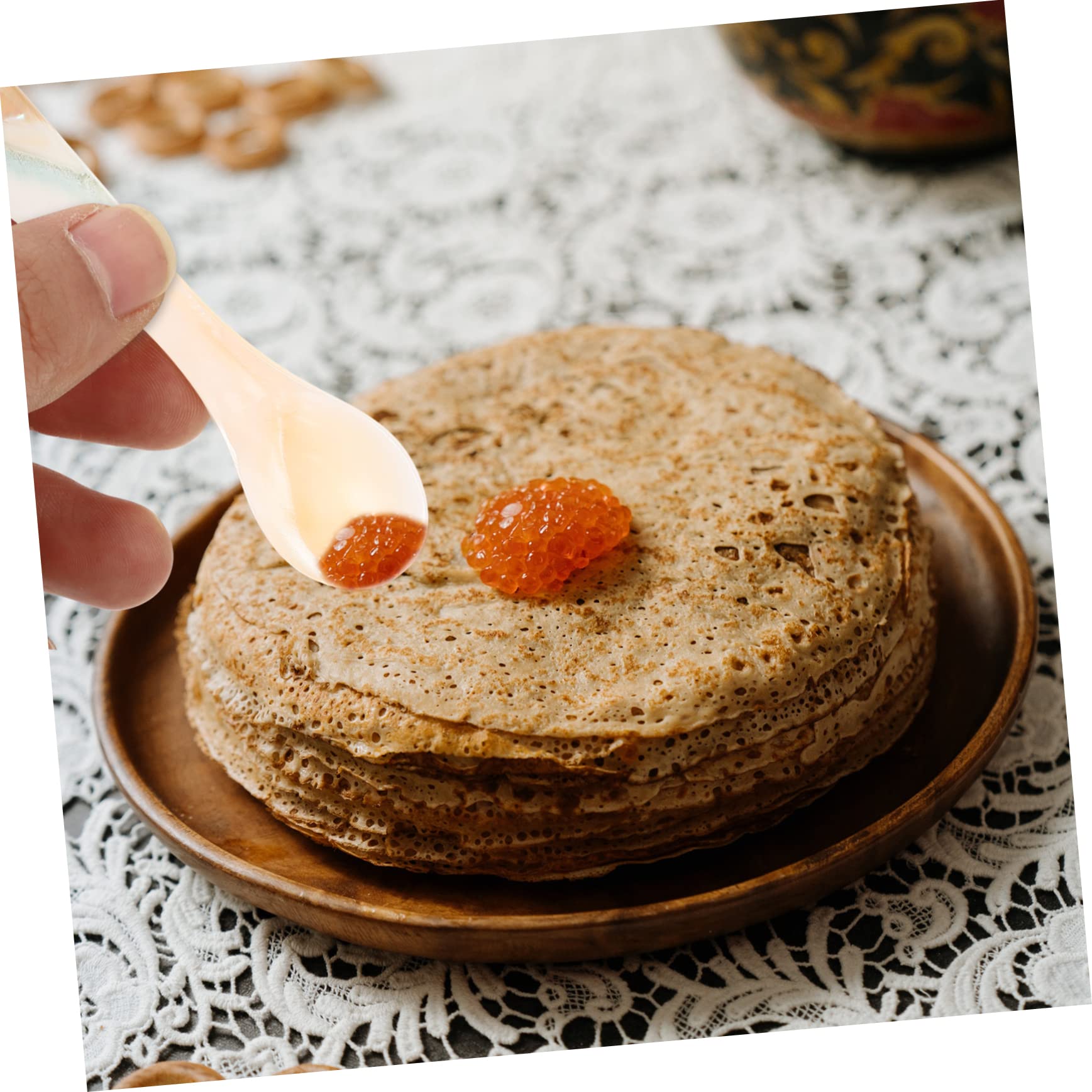 Alipis Pcs Shell Cutlery Elegant Caviar Serving Spoons Stir Spoon for Espresso Multi-function for Desserts Tea