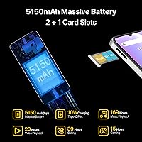 Vista 6 de UMIDIGI A11 Pro Max - Teléfono celular desbloqueado, Helio G80, 8 GB+128 GB ampliable 256 GB, pantalla táctil FHD de 6.8 pulgadas, batería de 5150