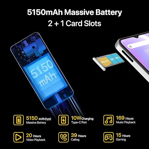 Miniatura 6 de UMIDIGI A11 Pro Max - Teléfono celular desbloqueado, Helio G80, 8 GB+128 GB ampliable 256 GB, pantalla táctil FHD de 6.8 pulgadas, batería de 5150