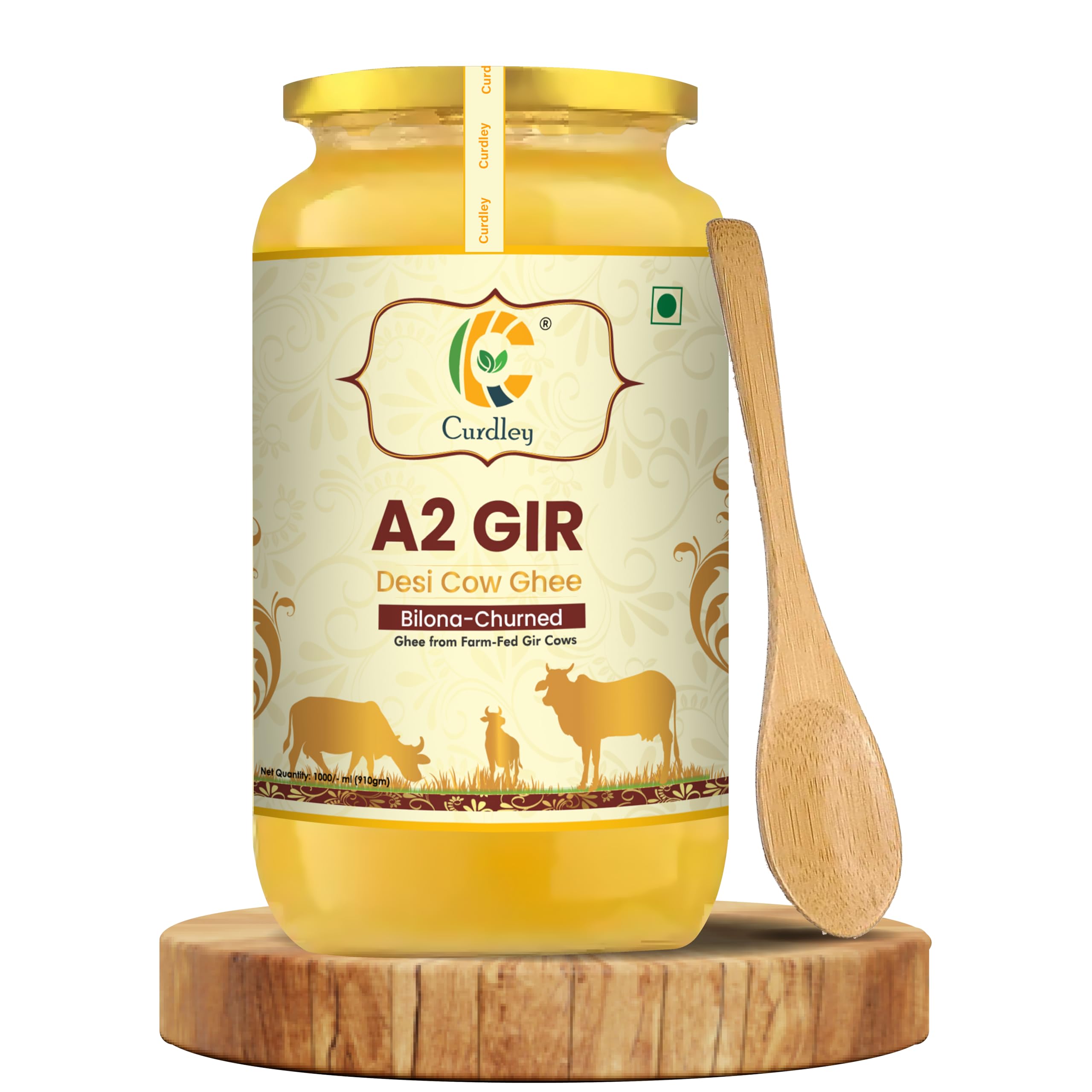 Curdley A2 Desi Gir Cow Ghee | Pure, Grass-Fed, Handmade | Vedic Bilona Method | Glass Bottle | Premium Quality* (B0CY5228Q6) Amazon Price History, Amazon Price Tracker