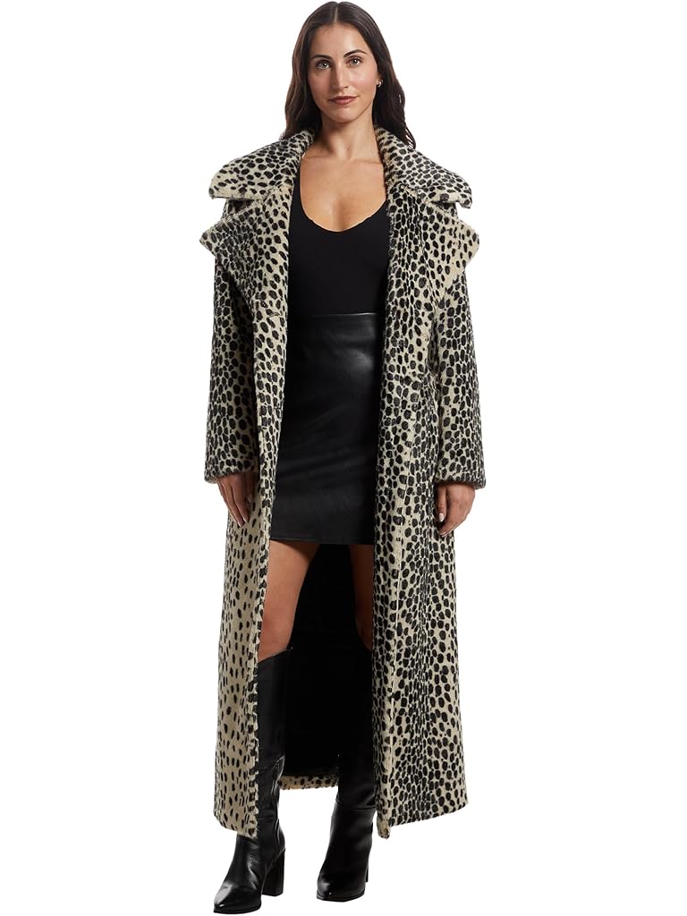 Black Avec Les Filles Maxi Faux Shearling Coat