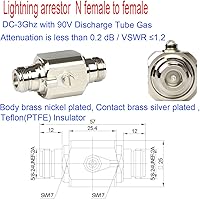 Vista 4 de Pararrayos N Hembra a Hembra 50 Ohm Protector contra sobretensiones relámpago con tubo de gas de 90 V DC-3GHz