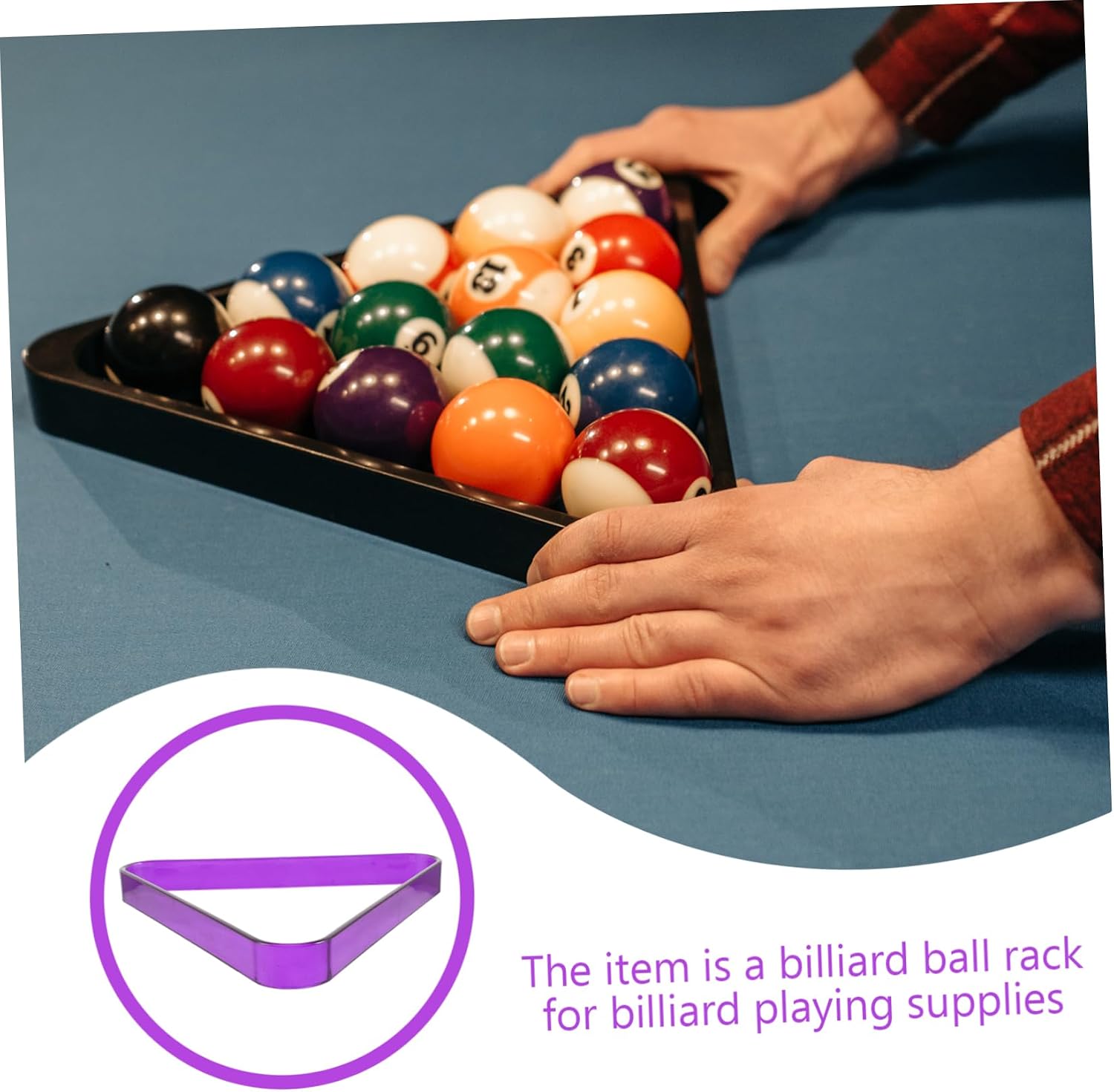 UPKOCH Strong Billiards Rack Ball Pool Table Accessory Sturdy Triangle Holder for Balls