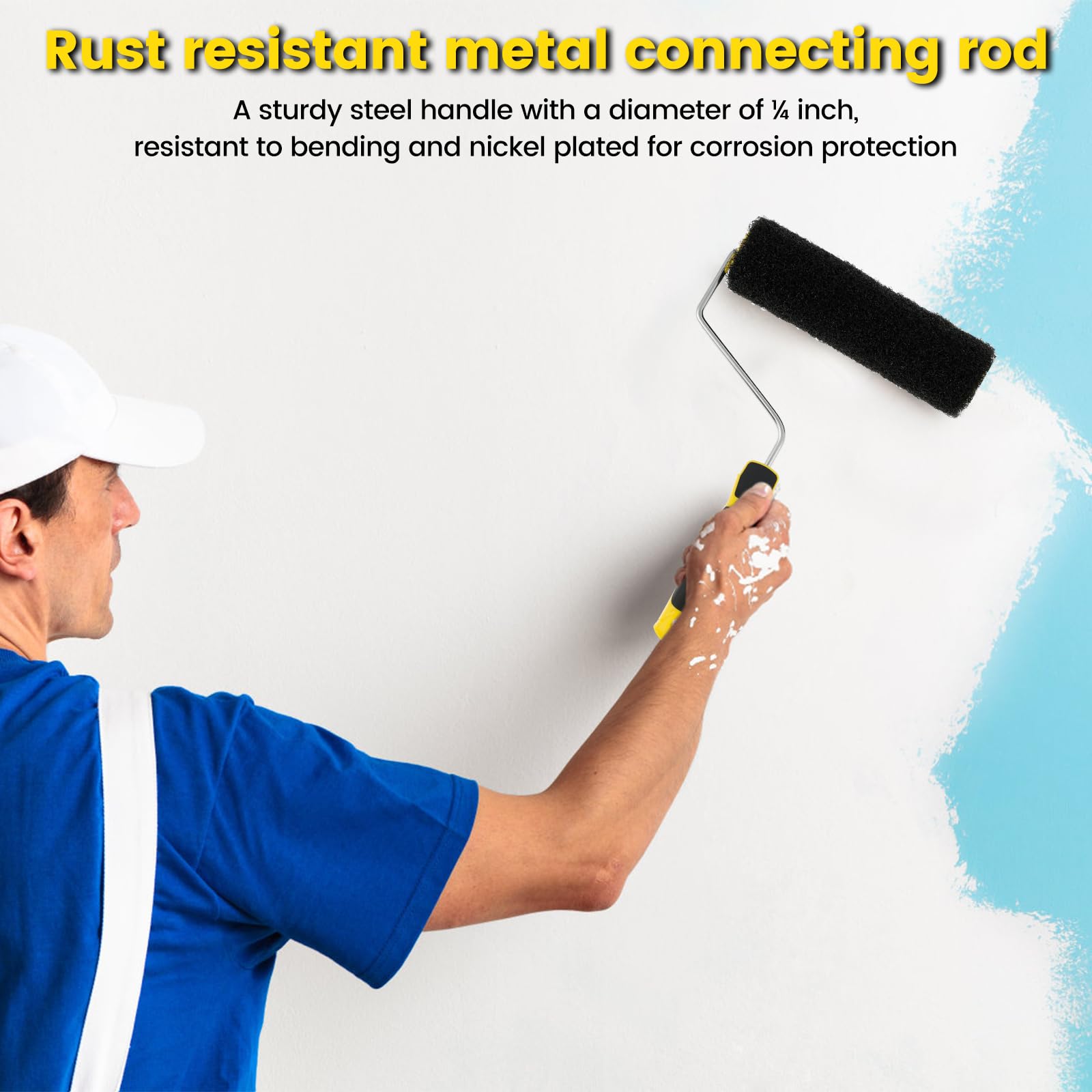 Rodillo de yeso compuesto de 9 pulgadas con mango ergonómico para paneles de yeso, rodillo de textura cómoda para aplicar manualmente para pared y superficie de techo