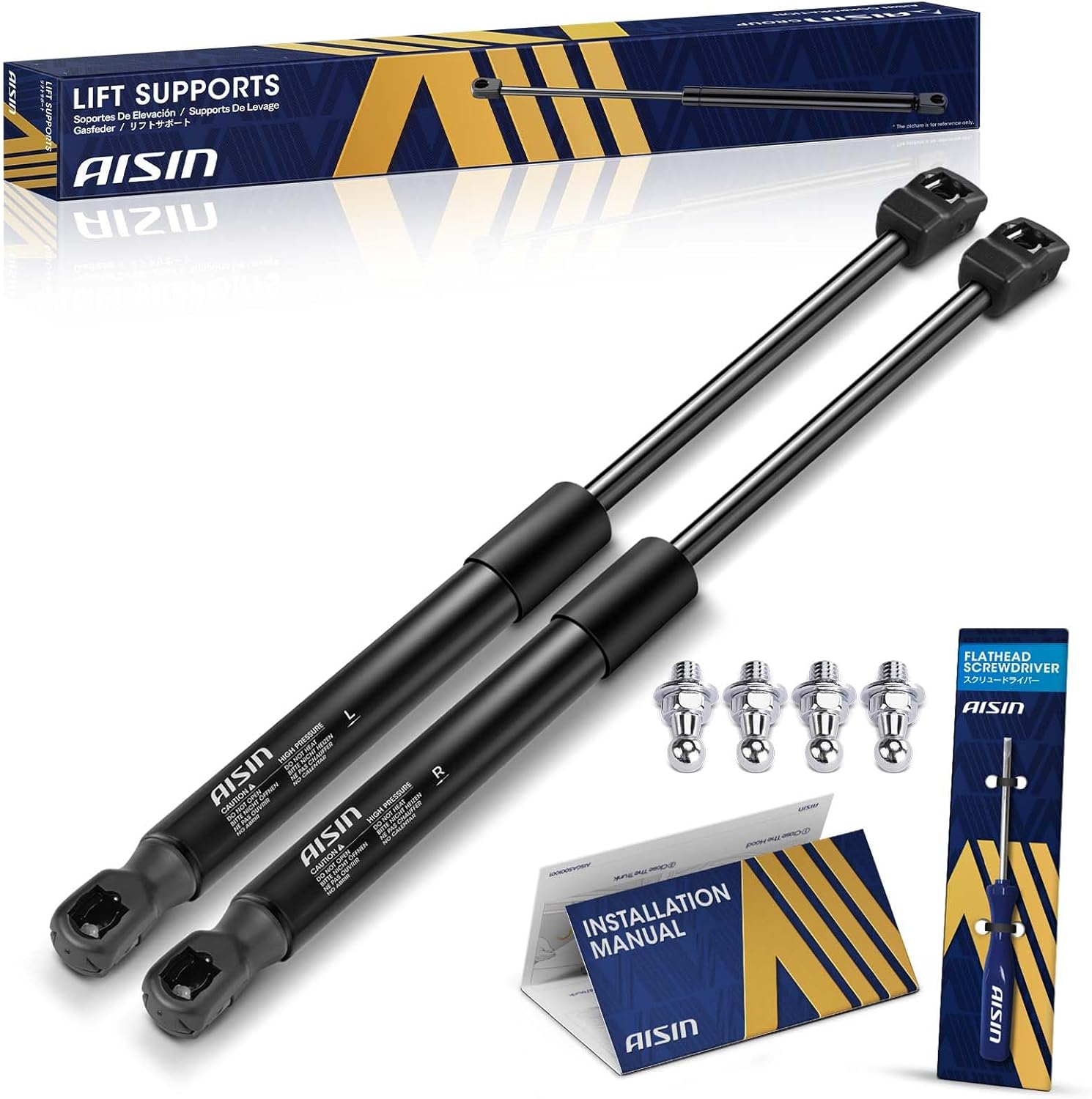 AISIN AFTERMARKET GAST-01133 Front Hood Lift Supports Shock Struts - Compatible with Lexus LS430 2001-2006 - Set of 2