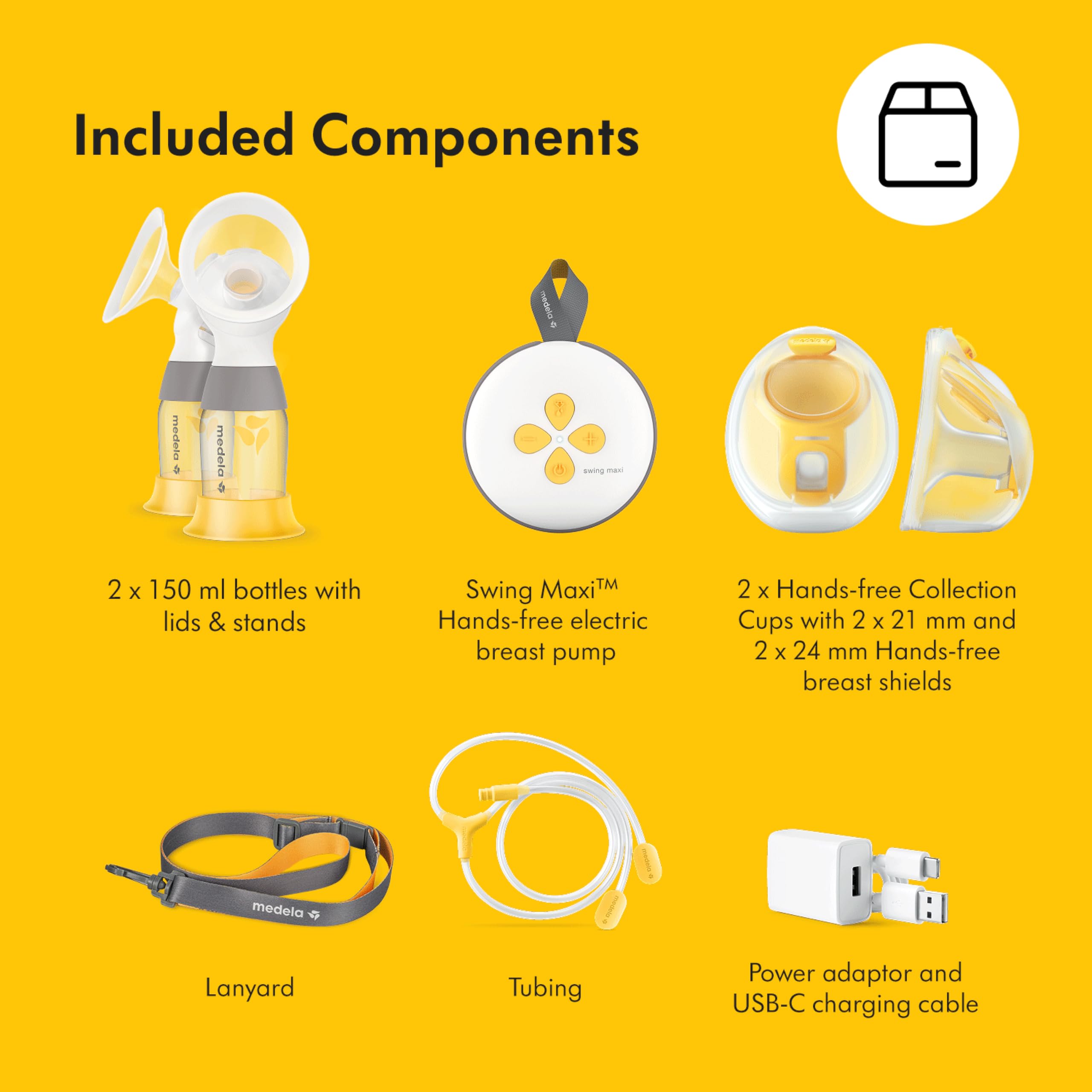 Medela Pump Your Way Deluxe Bundle Featuring Swing Maxi Double Electric Breast Pump with Wearable Hands-Free Collection Cups, PersonalFit Flex Breast Shields and Connectors
