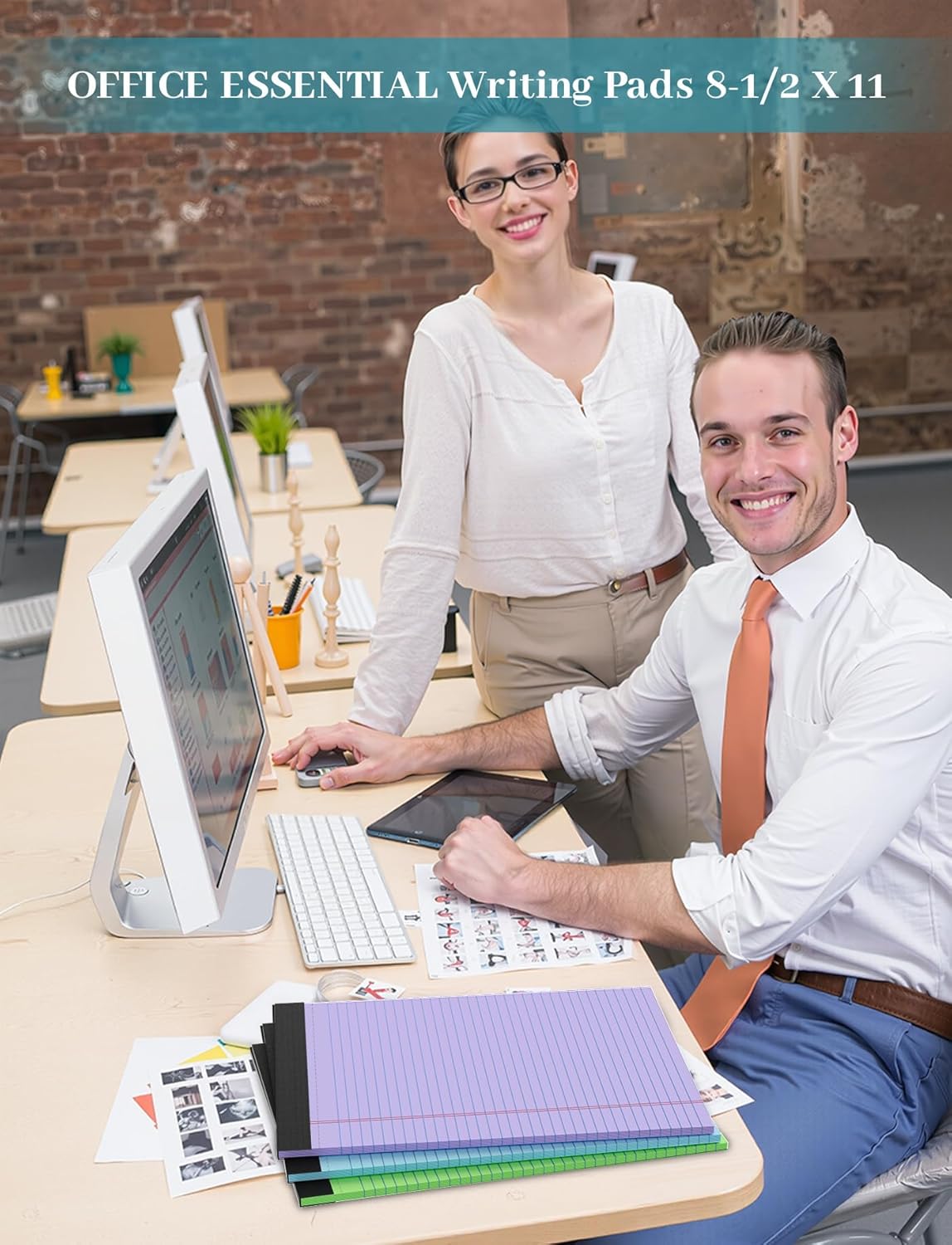 Colored Legal Pads, 3 Pack Writing Pads 8.5 x 11, Note Pads 8.5 x 11 College Ruled, Easy Tear-Off, Note Pads Lined Paper Pads 8-1/2 x 11 Notebook Paper for Office Supplies, 30 Sheets/Pad - Image 7