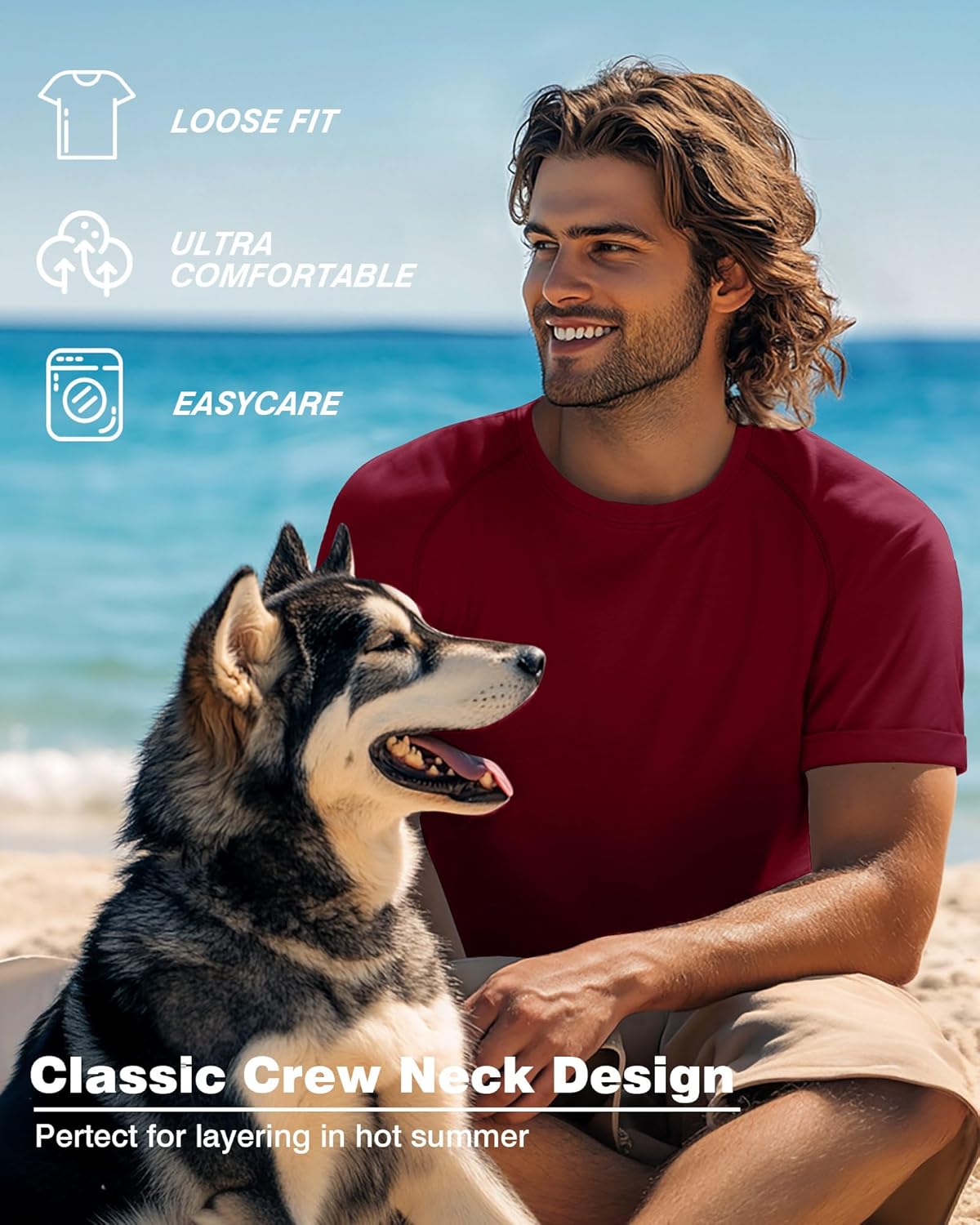 3 Pack Men's Big and Tall Cotton T-Shirts L-5XL Workout Raglan Short Sleeve Shirts Athletic Tops Casual Summer Tees - Image 2