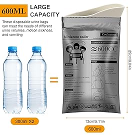 Coolrunner Disposable Urine Bags,12 Pack Camping Pee Bags, Disposable Urinals Vomit Bags for Travel Urinal Toilet Traffic Jam Emergency Portable Toilet Bee Bag for Men Women Kids Patient