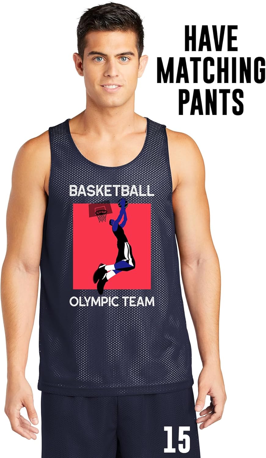 INK STITCH Men St500 Custom Printing Logo Image Texts Mesh Reversible Tank Tops