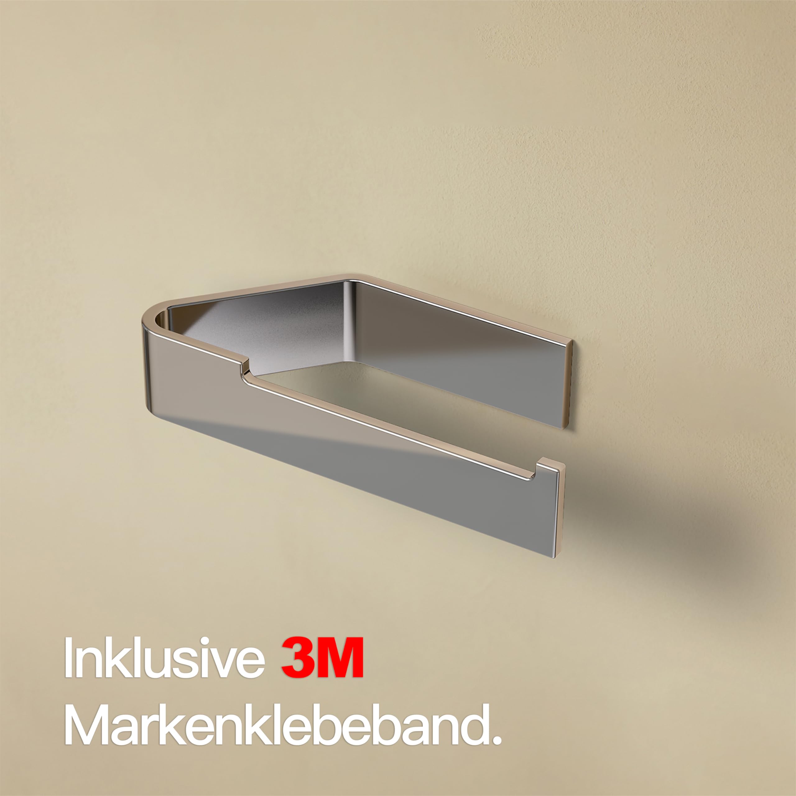 Designfabrik Hamburg Toiletrolhouder Zonder Boren I Zelfklevende WC Rolhouder I Modern Ontwerp WC Rolhouder I Badkamer Accessoires (Mat Wit, zonder plankje