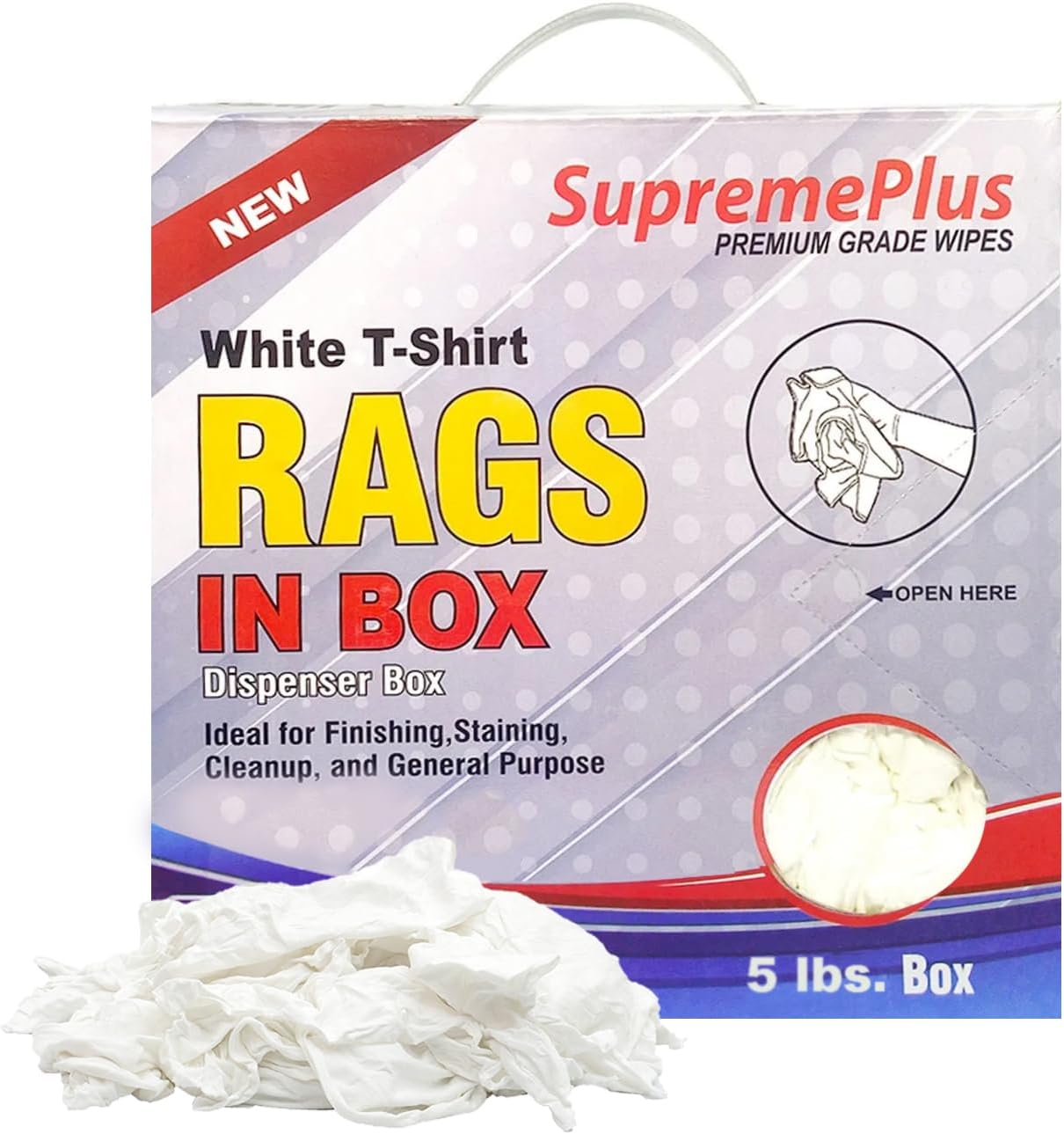 Amazon.com: SupremePlus Premium White T-Shirt Cleaning Rags (5 lbs ...