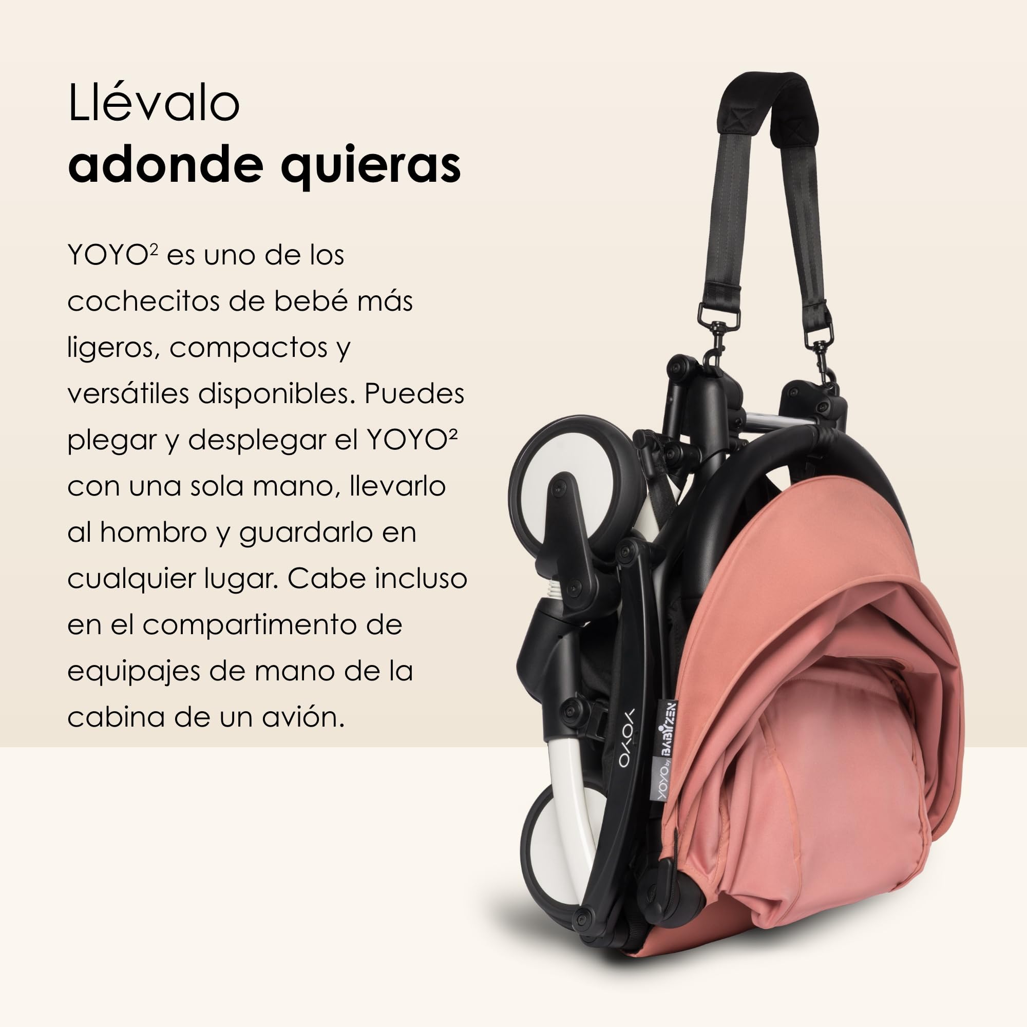BABYZEN Cochecito Completo YOYO2 - Incluye Pack Recién Nacido 0+ (Ginger), Chasis (Blanco) & Pack 6+ Color (Ginger) - Para Niños Hasta 22 kg