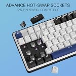 Redragon K689 Joint filaire RGB Clavier de jeu, 104 Clés + Extra 4 Clavier mécanique Hotkeys avec socket à chaud/modifié, 5-Layer Amortissement du bruit, Capuchons de couleur mélangée, Commutateur linéaire personnalisé