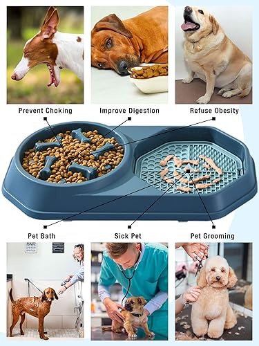 Miniatura 2 de Tazón de alimentación lenta para perros, evita la hinchazón o la asfixia, divertido cuenco alternativo de alimentación lenta para perros pequeños y