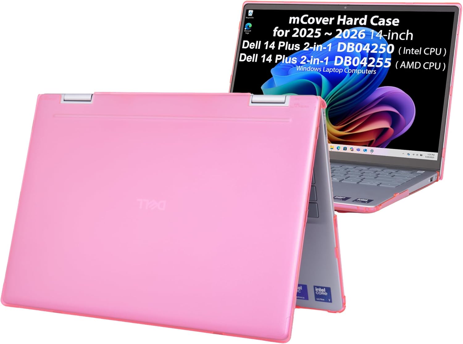 mCover Case ONLY Compatible for 2025-2026 14" Dell 14 Plus 2-in-1 DB04250 / DB04255 Windows Laptop PC (NOT Fitting Any Other Dell Models)- Pink