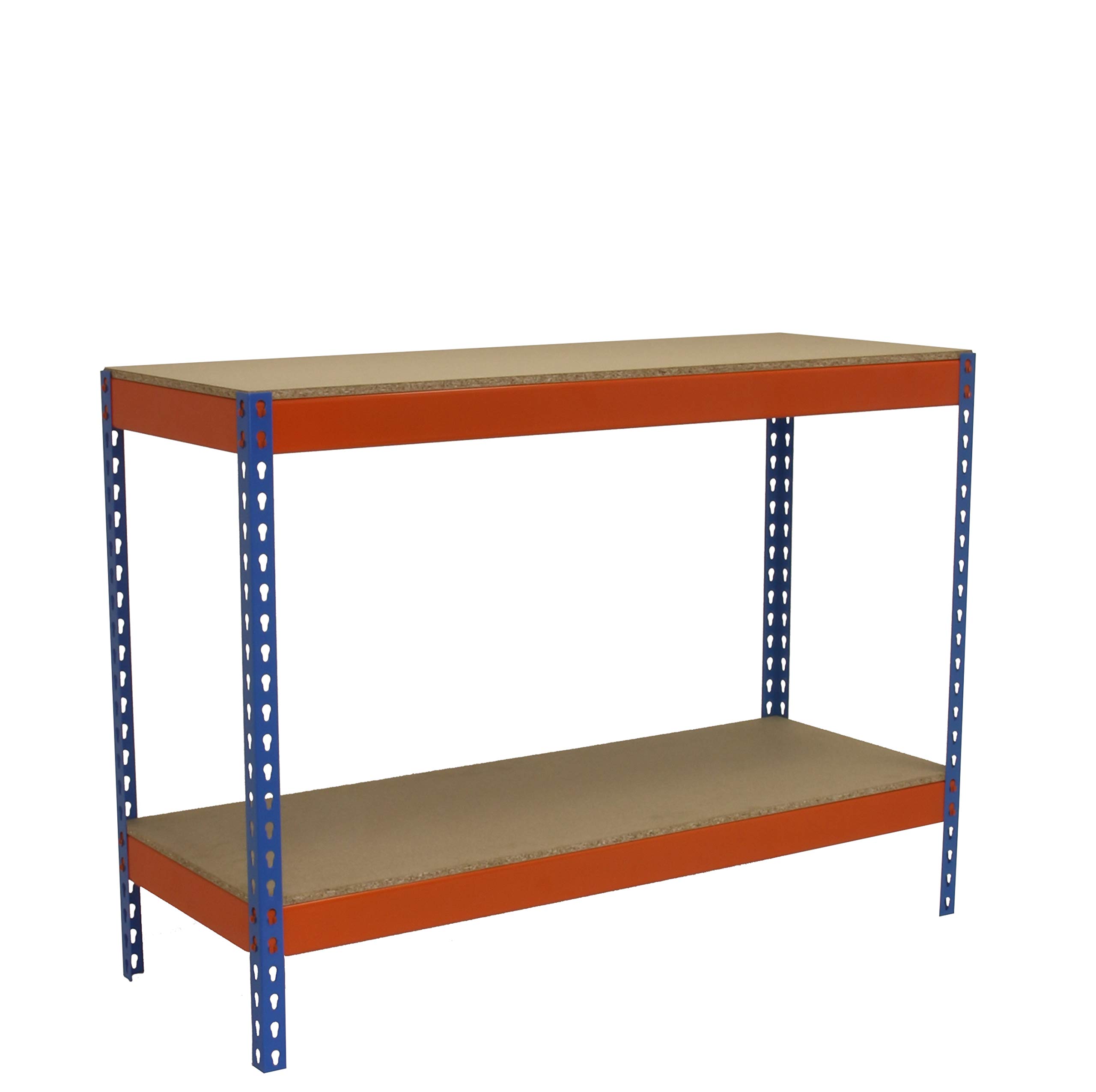 Simon Rack Banco de Trabajo Taller 1500x750 mm - BT Basic | Capacidad Carga 400 kg, Montaje sistema clic, Pintura anticorrosión, Azul/Naranja