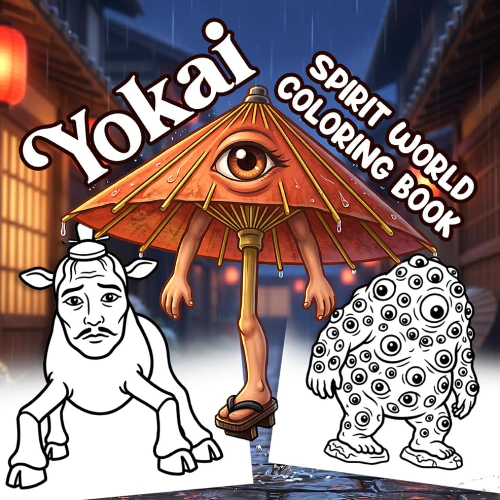 Yokai Coloring Book: Cute Japanese Spirits Coloring Pages with Friendly Monsters, Folklore Characters, Supernatural Adventures for Everyone to Unwind and Have Fun