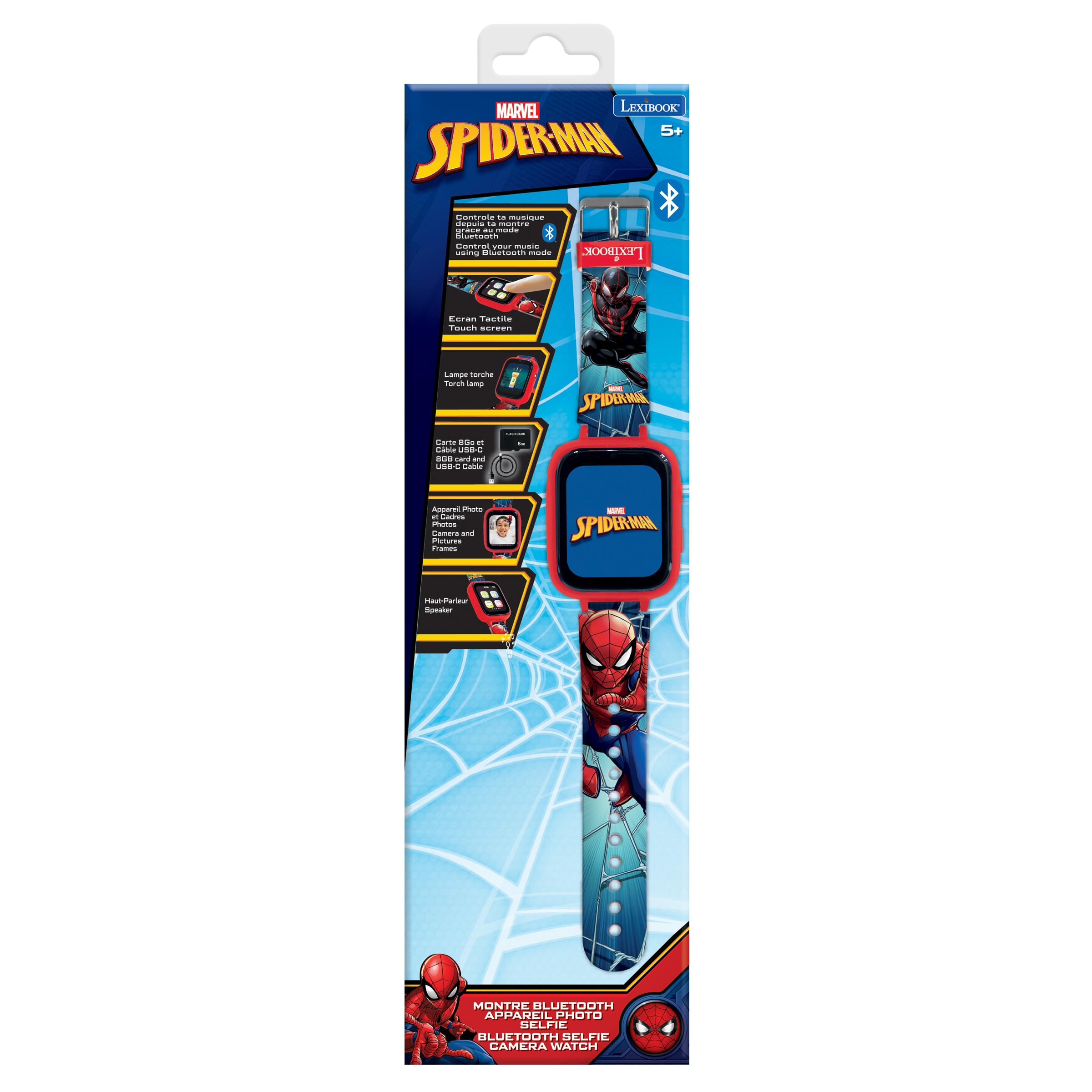 Lexibook, Spider-Man, Zegarek Bluetooth, DMW071SP