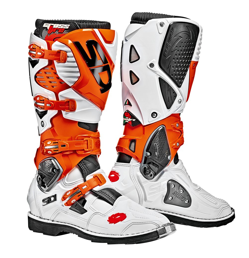 Sidi Crossfire 3 Motocross Boots White Orange Black (EU 46 / US 11.5)
