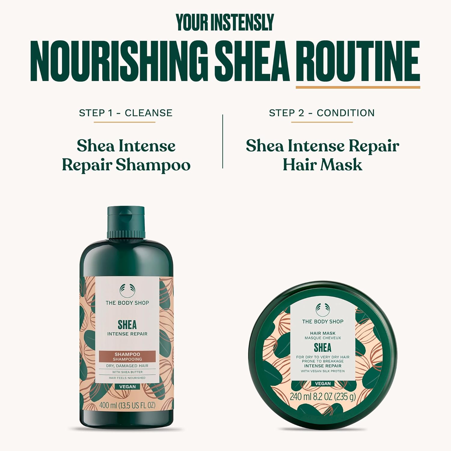 The Body Shop Shea Butter Richly Replenishing Hair Mask – For Dry Hair Prone to Breakage – 8.2 oz