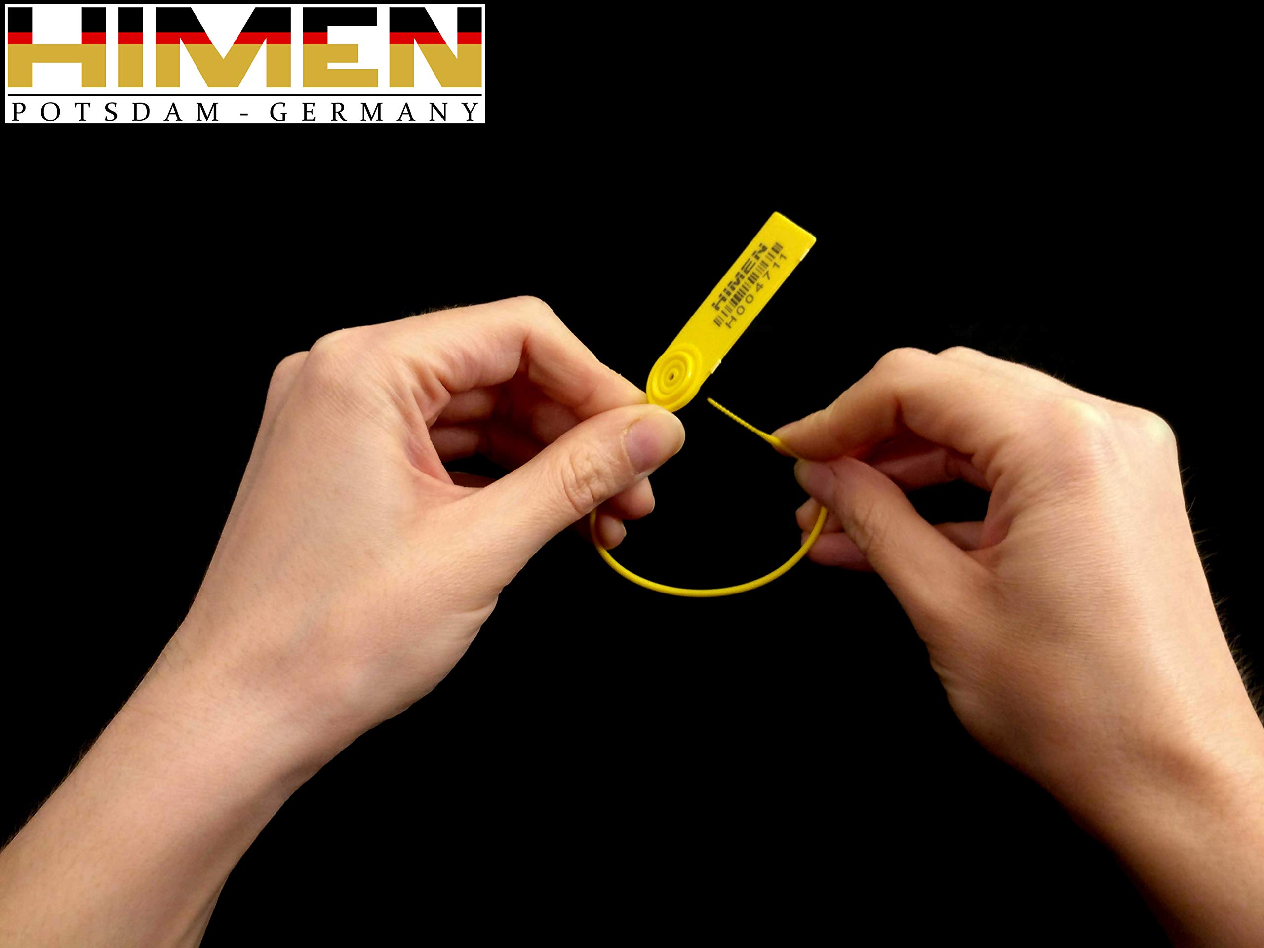 100 Sigilli Di Sicurezza A Strozzo In Plastica Gialli - Numerati E Con Codice A Barre - Lunghezza 230 Mm - Foto 2