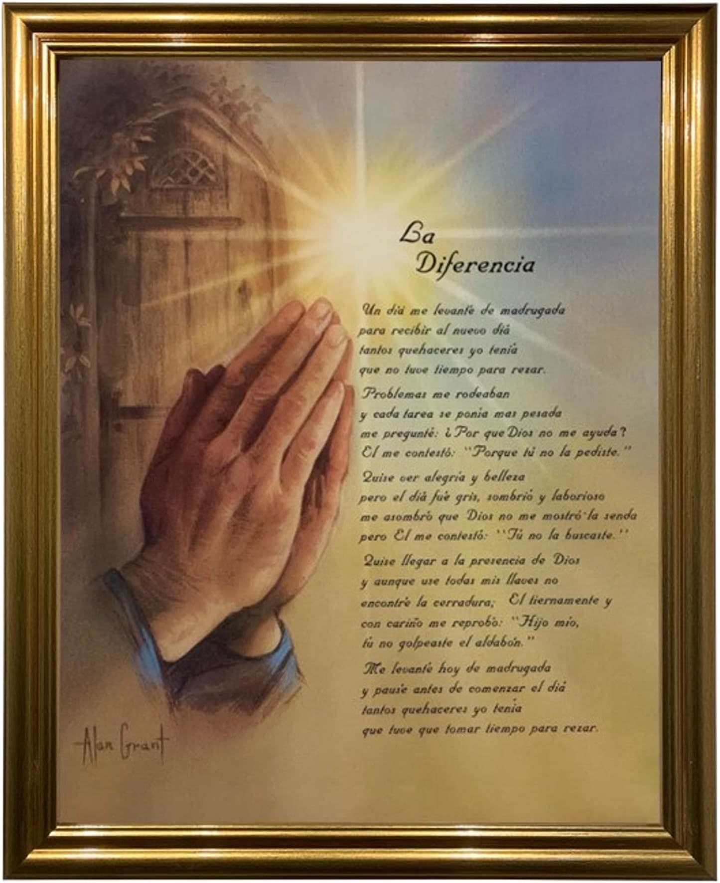 Lentics La Diferencia Religious Heaven Artwork in Spanish Wall Art Decor Print | 16x20 inches | Canvas/Painting Like Textured Print & Posters