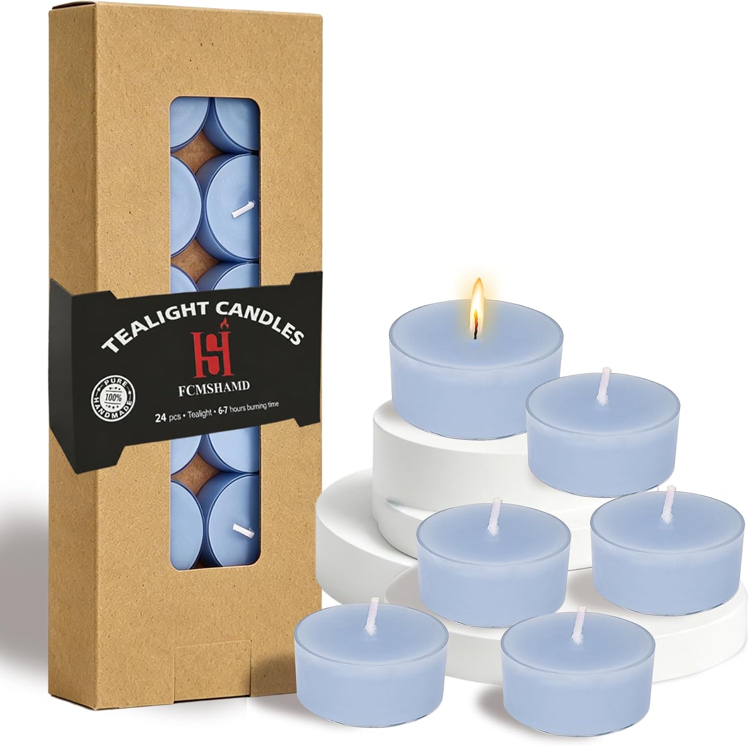 Terracotta Tea Lights Candles Set of 24, Pumpkin Scented for Halloween