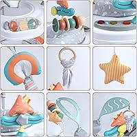 Vista 3 de Centro de Actividad para Bebé, Centro de Actividad con Saltador para Bebé con Música, Juguetes Interactivos, Asiento Giratório de 360°, 3 Alturas