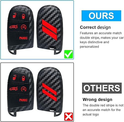 Miniatura 9 de Funda para llavero para Dodge Accessories de 5 botones para Dodge Charger Challenger Dart Durango Journey de repuesto de control remoto de 3, 4, 5