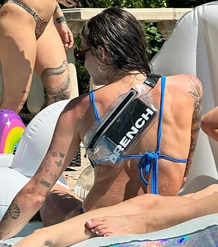 Miniatura 2 de Drench Bolsa 100% impermeable, cangurera con pantalla táctil, funda transparente para teléfono celular para artículos esenciales de playa, bolsas