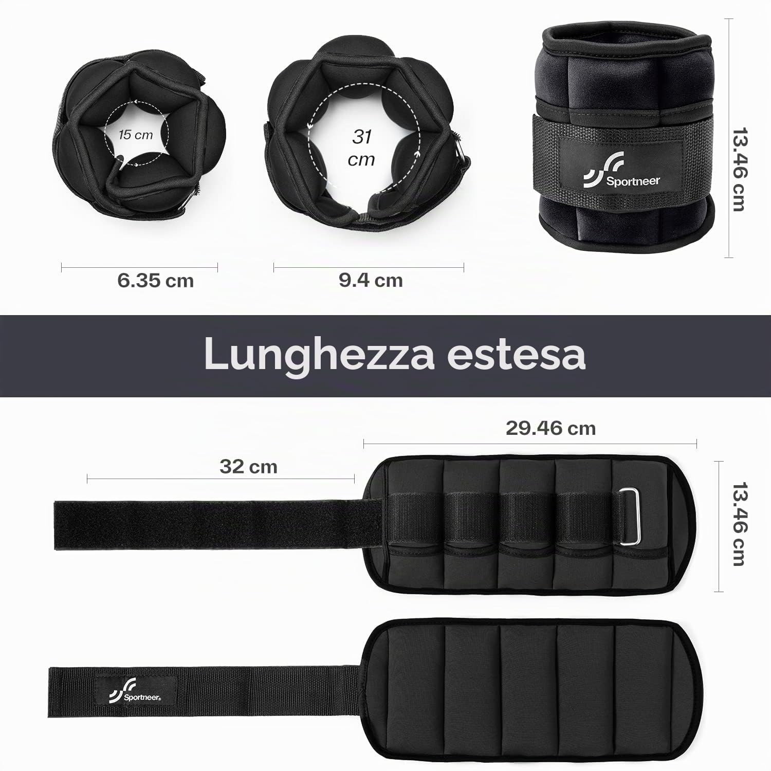 Sportneer Peso Caviglia, Pesi Regolabili da 0,45 a 3,15 kg (1 Paio) / 0,23 a 1,6 kg Peso Polso Durevole per Fitness, Esercizio Fisico, Passeggiate, Jogging, Ginnastica, Aerobica, Palestra, Viola