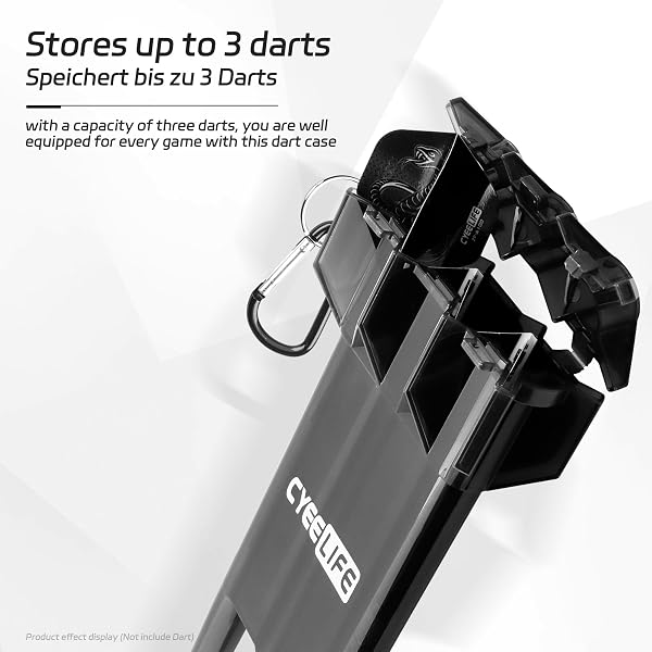 CyeeLife Funda de Transporte para Dardos, Funda Ajustable para Dardos, Caja de Almacenamiento Portátil con Cierre de Llave, Black - 4