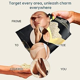 Lifestance 2.5lb Wax Beads Kit, Cream Hard Wax Beans For Hair Removal Eyebrow Face Underarm, Waxing for Brazilian Bikini Coarse Hair Women Men Large Pearl Beads Refill for Wax Pots