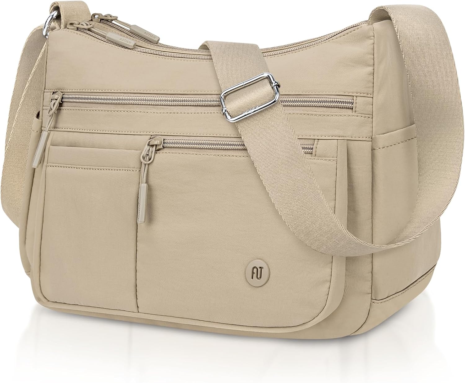 BKNOOU Nylon Crossbody Bags for Women Medium Lightweight Ladies Travel Purse Multi Pocket Pocketbooks Shoulder Handbag