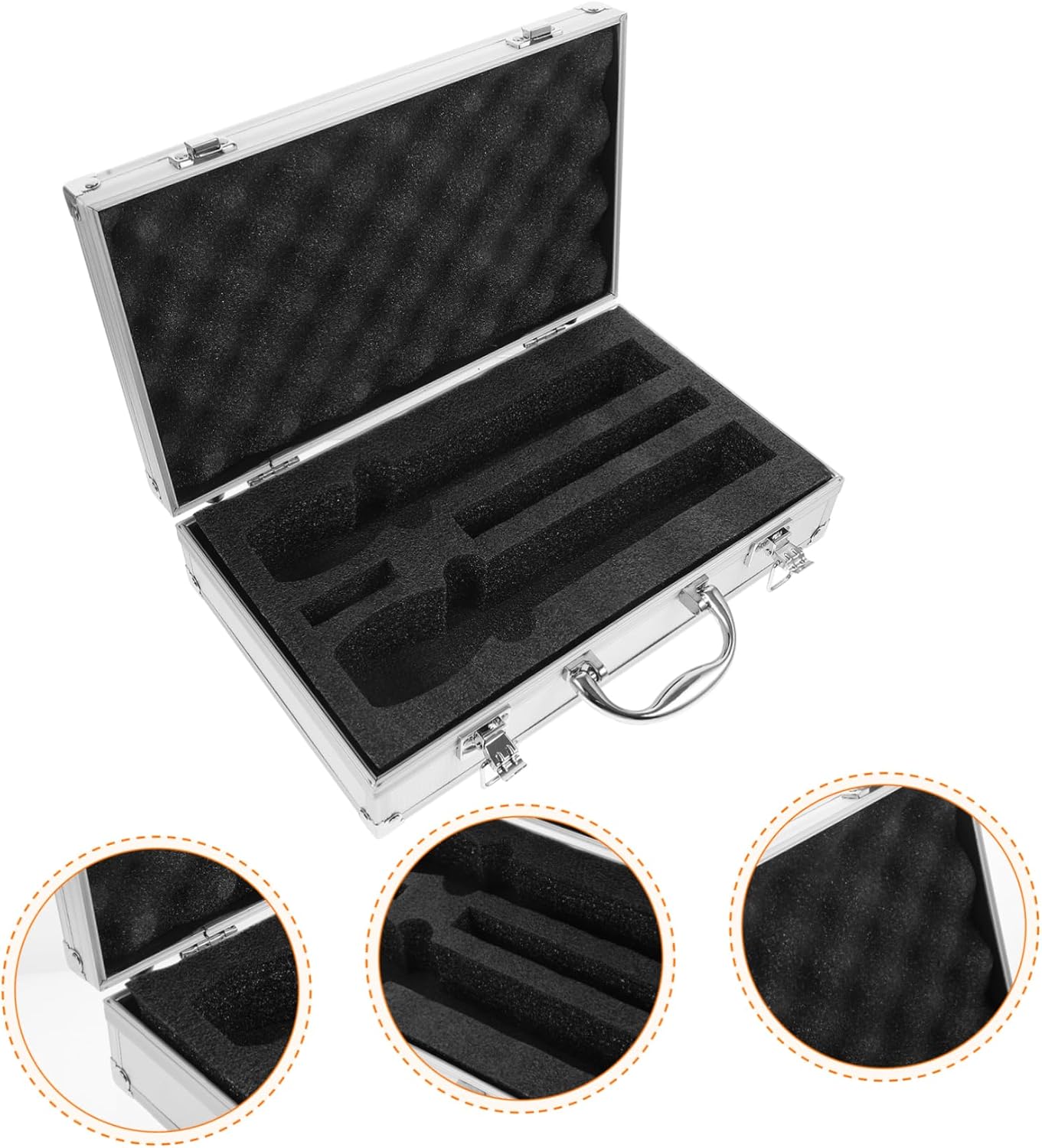 Microphone Carrying Case for Cordless Mics Portable Storage Box with Handle for Travel Durable Organizer for Ktv and Protects against Drops and Scratches
