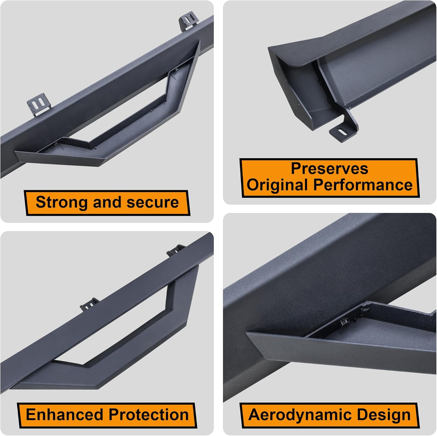 Autekcomma Detachable Running Boards Side Steps for Tesla Cybertruck Foundation/Cyberbeast,600lbs Loading Weight Black Matte Power Coating Made of Carbon Steel (Sold as 2 PCS)