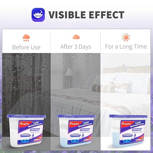 Miniatura 5 de Vacplus Absorbentes de humedad  10.5 onzas, deshumidificadores fragantes para armario, cajas absorbentes de humedad que recogen humedad extra en