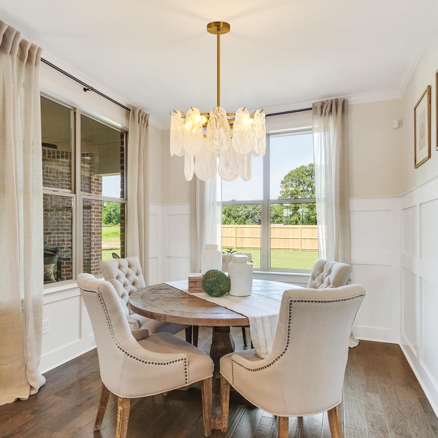 Modern Gold Cloud Glass Chandeliers, 15.7 Inches Creative Crystal Pendant Ceiling Fixture, 2 Tier Luxury Height Adjustable Chandelier, 4-Light for Bedroom Living Room Dining Room Hallway Foyer (E12)