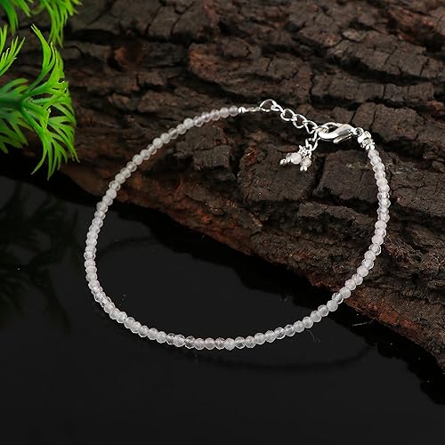 Miniatura 7 de Natural Black Tourmaline Beads Bracelet Micro Faceted Gemstones Jewelry For Her, Birthstone Energy Healing Crystals, Silver Plated Chain 8 inch